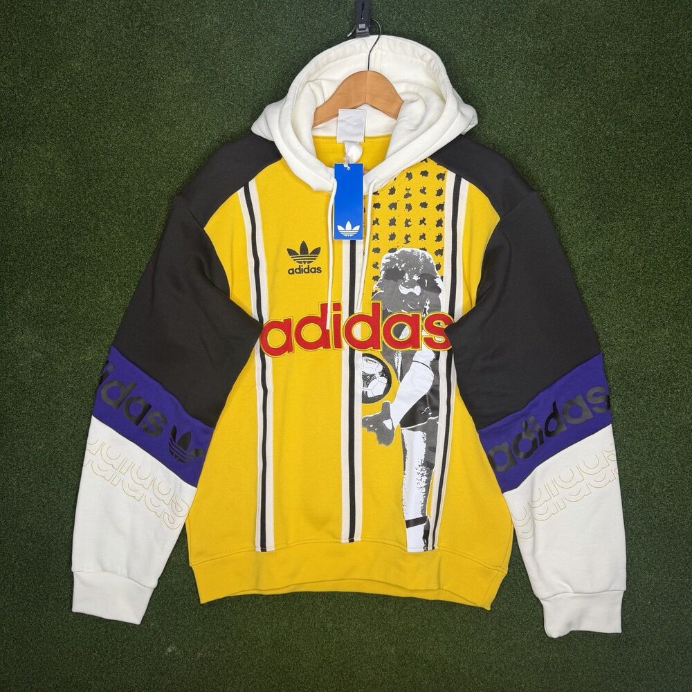 Sz M Adidas Originals Archive Football Graphic Fleece Sweatshirt Hoodie Men’s